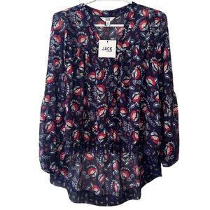 Jack by BB Dakota Navy Floral Blouse NWT Spring Size Small